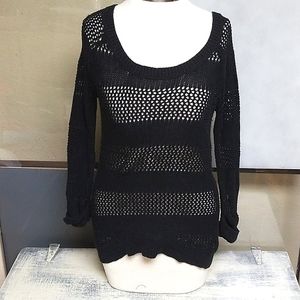 High low black sweater top